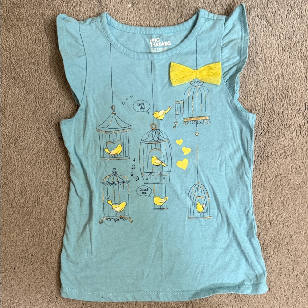 Epic Threads kids Blue Shirt with Yellow Accents size 6